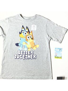 Bluey "Better Together" Graphic T-Shirt Heather Gray kids XL Wearable Art